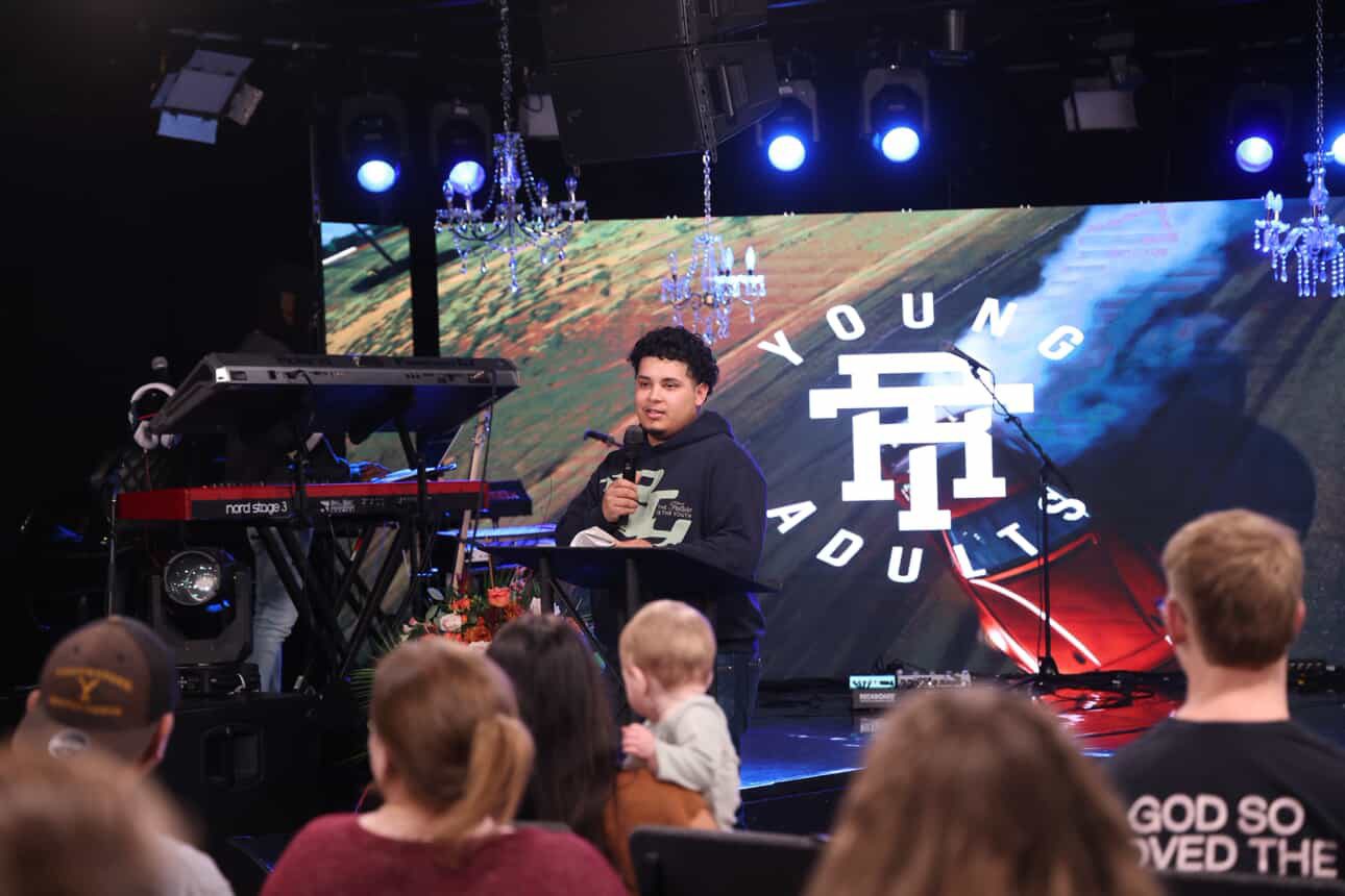 Young Adults service wide shot