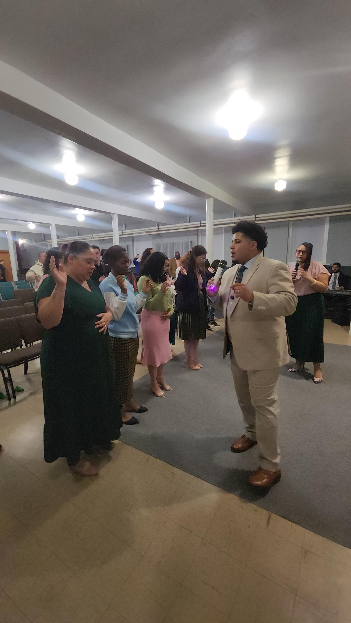 Altar call ministering at the Buffalo Two Day Outpouring